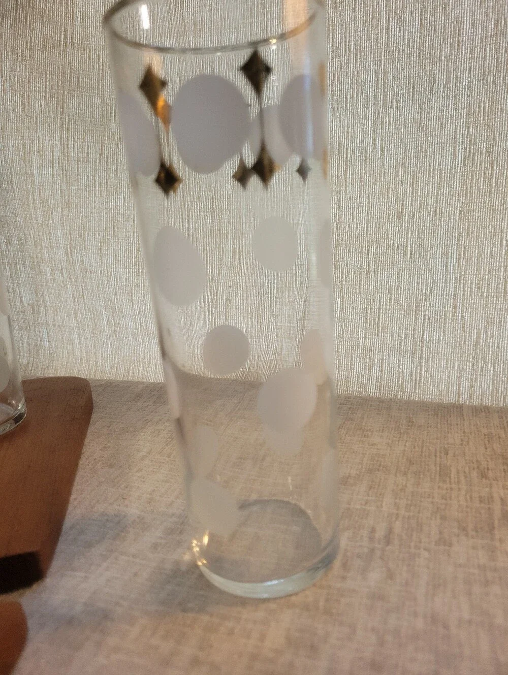 Libby Highball Collins White Dot Gold-Trim Glass Retro - Home Accents